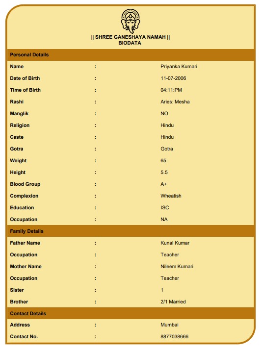 hindu-marriage-biodata-yellow